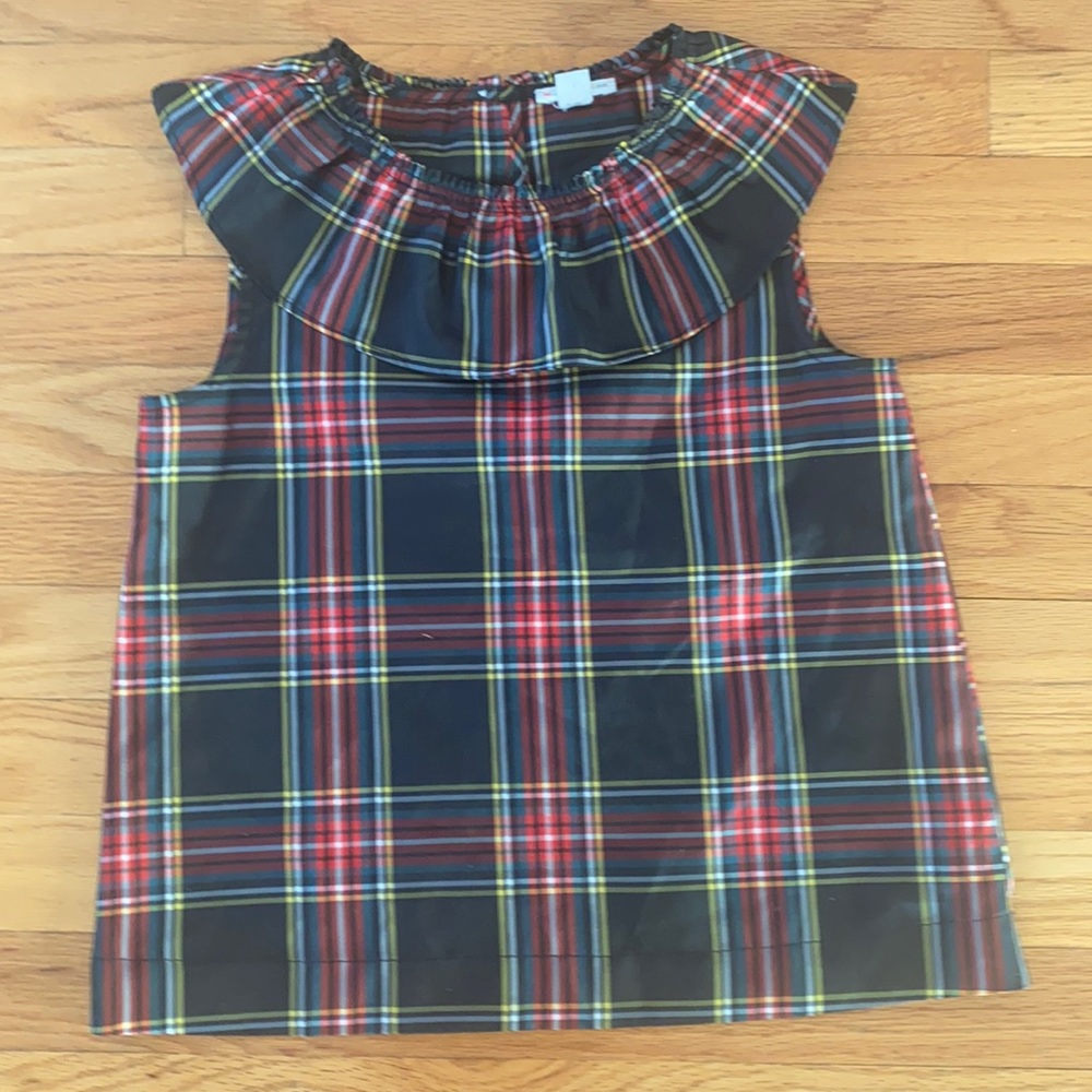 Girls crew cuts plaid festive blouse. Size 10